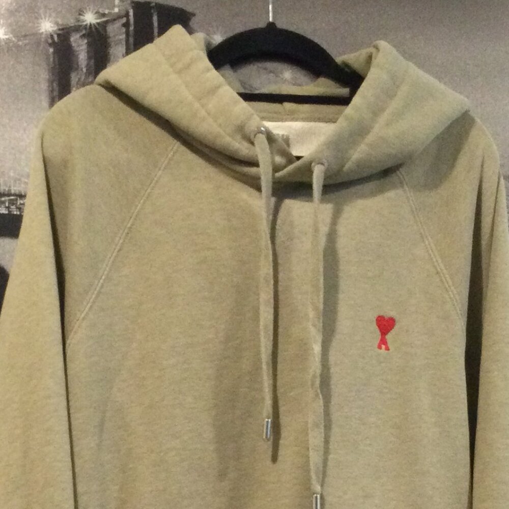 AMI Paris Ami de Coeur-embroidered hoodie SZ M - Picture 6 of 10